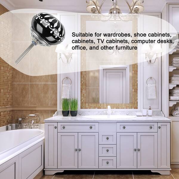 Shop 6pcs 40mm Ceramic Knobs Drawer Knob Round Pull Handle Home