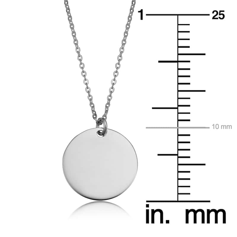 14k Gold High Polish Round Disc Adjustable Necklace (10 millimeters)