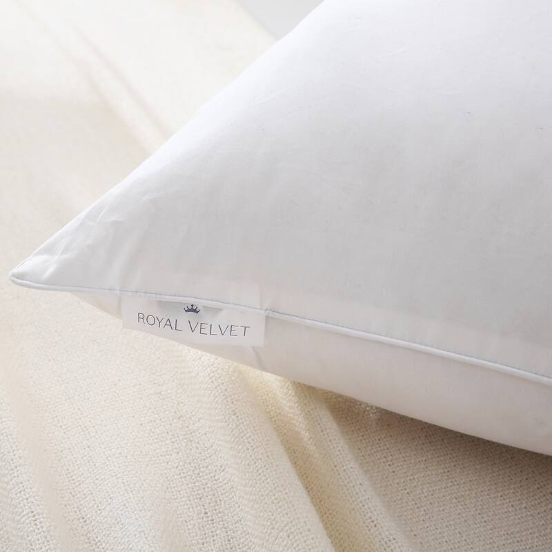 Royal Velvet White Goose Nano Down and Feather Pillows, Set of 2