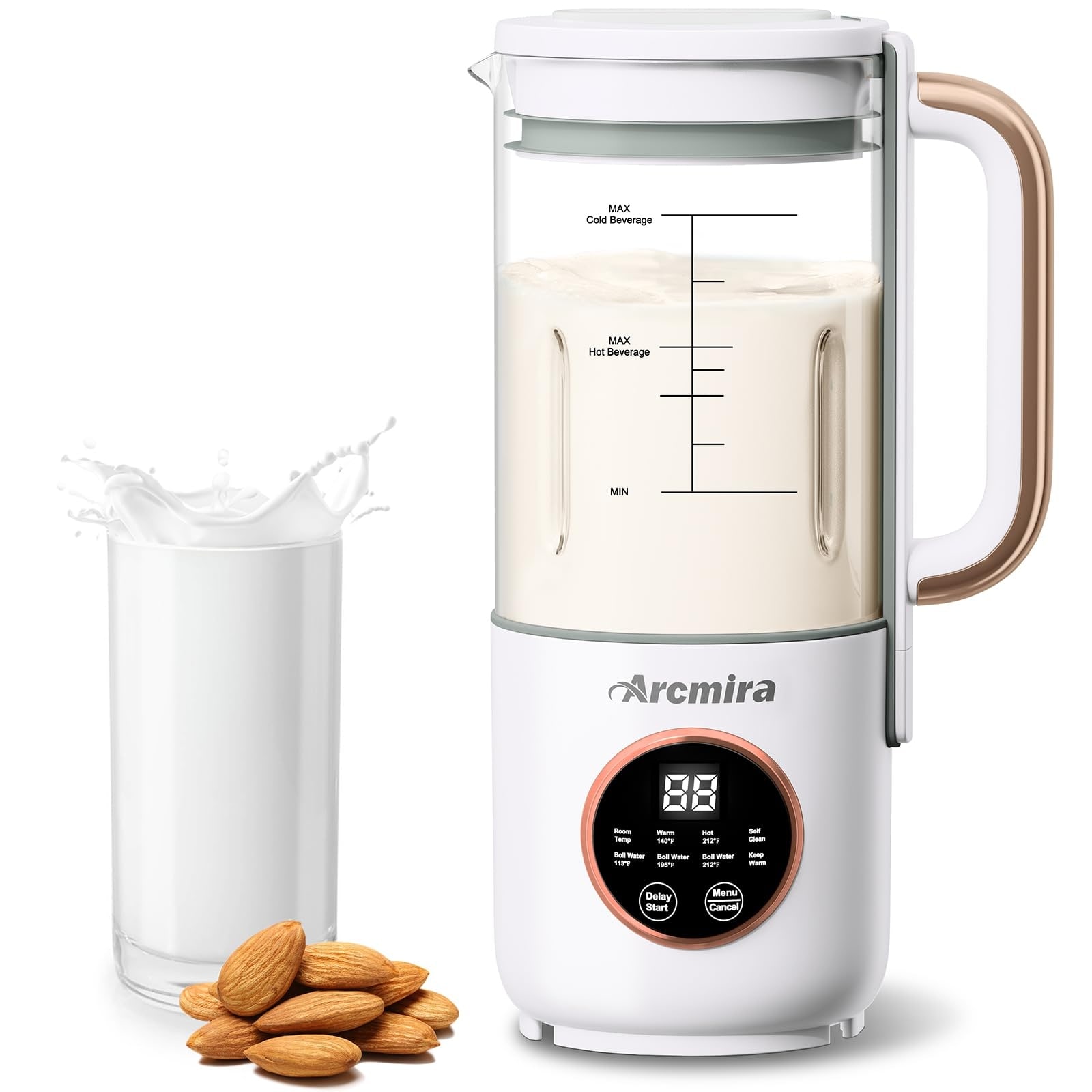 Automatic Nut Milk Maker, 35 OZ Homemade Almond,Plant-Based Milk and Dairy Free Beverages, Almond Milk Maker