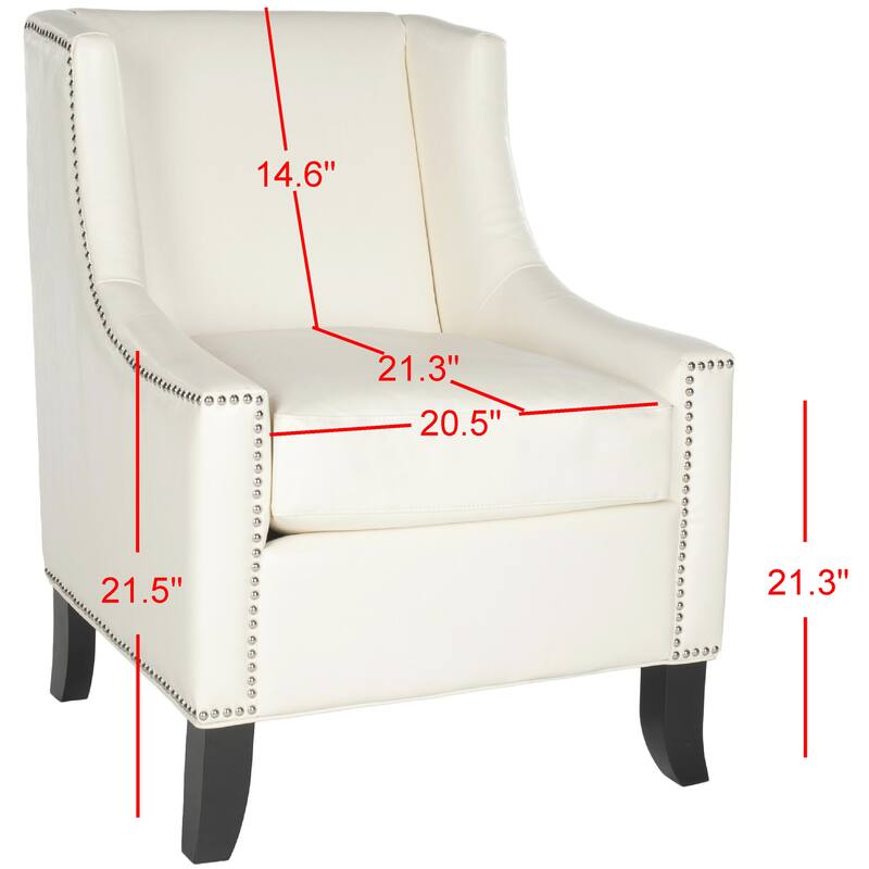 SAFAVIEH Jenilee Antique White Club Chair - 28.3" x 31.1" x 35.8" - 28Wx31Dx36H