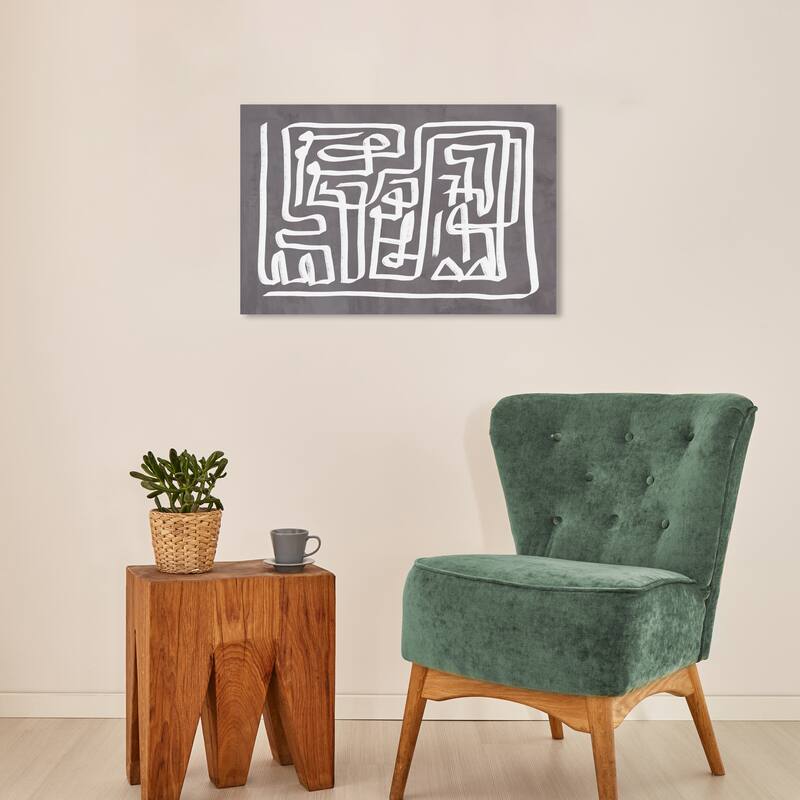 Wynwood Studio Abstract Simba Grey Gray and Modern & Contemporary Wall Art Canvas Print - 16 x 24