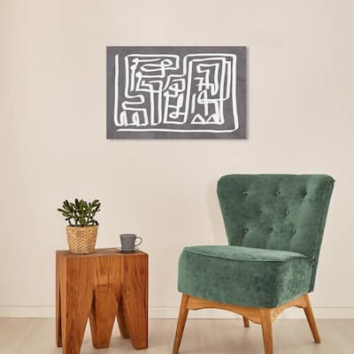 Wynwood Studio Abstract Simba Grey Gray and Modern & Contemporary Wall Art Canvas Print