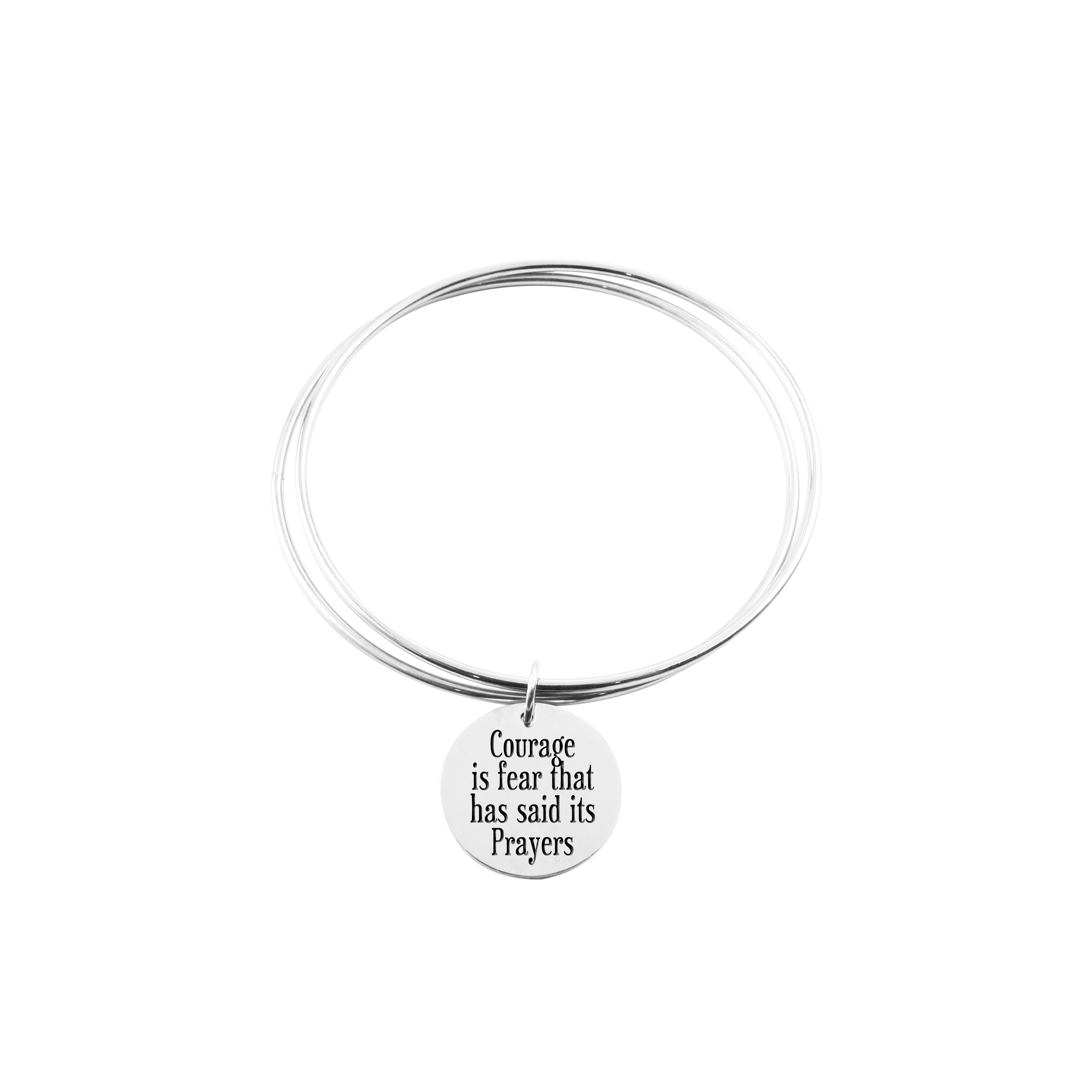 Pink Box Solid Stainless Steel Double Layer Inspirational Bangle-My Story