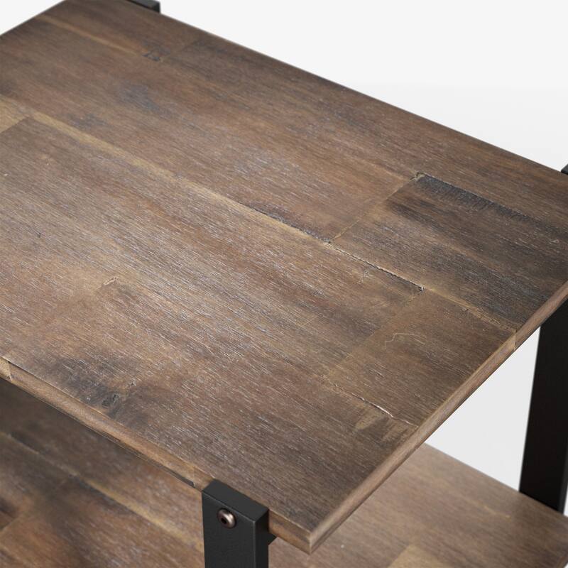 Priage by ZINUS 21” Brown Solid Wood Side Table