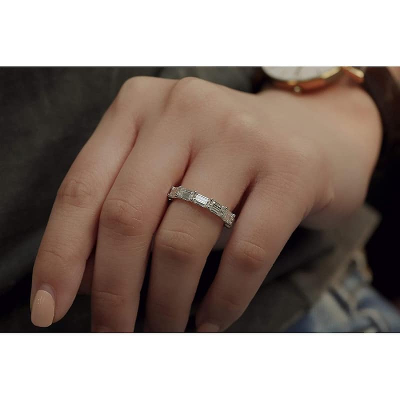 Annello by Kobelli 14k Solid Gold East-West Moissanite Eternity Ring (HI/VS)