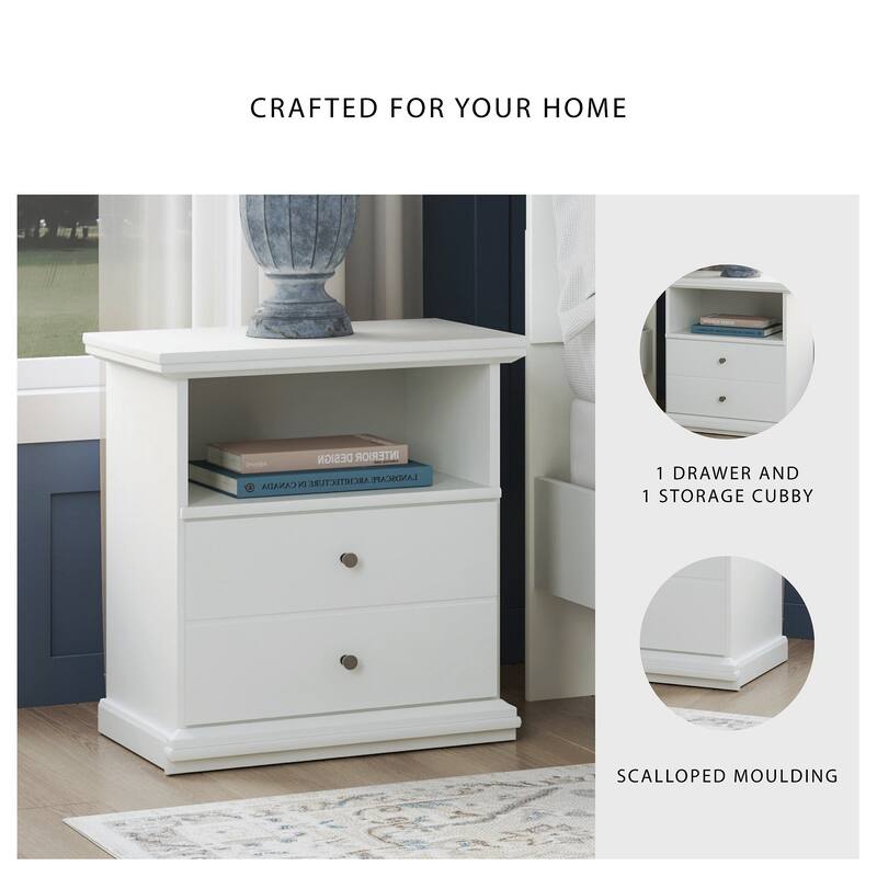 Signature Design by Ashley Bostwick 1-drawer White Nightstand