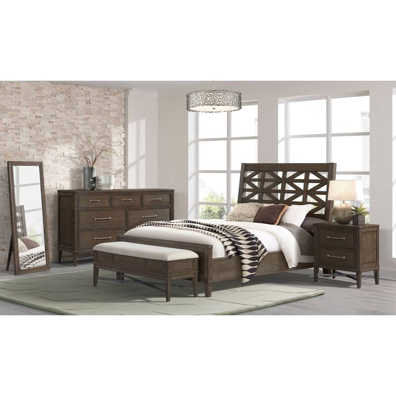 Preston 26" Wide Bedroom Nightstand with 2 Drawers, Weathered Vintage Oak