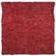 preview thumbnail 15 of 136, SAFAVIEH Handmade Leather Shag Carlijn Modern Decorative Rug 6' Square - Red - Square
