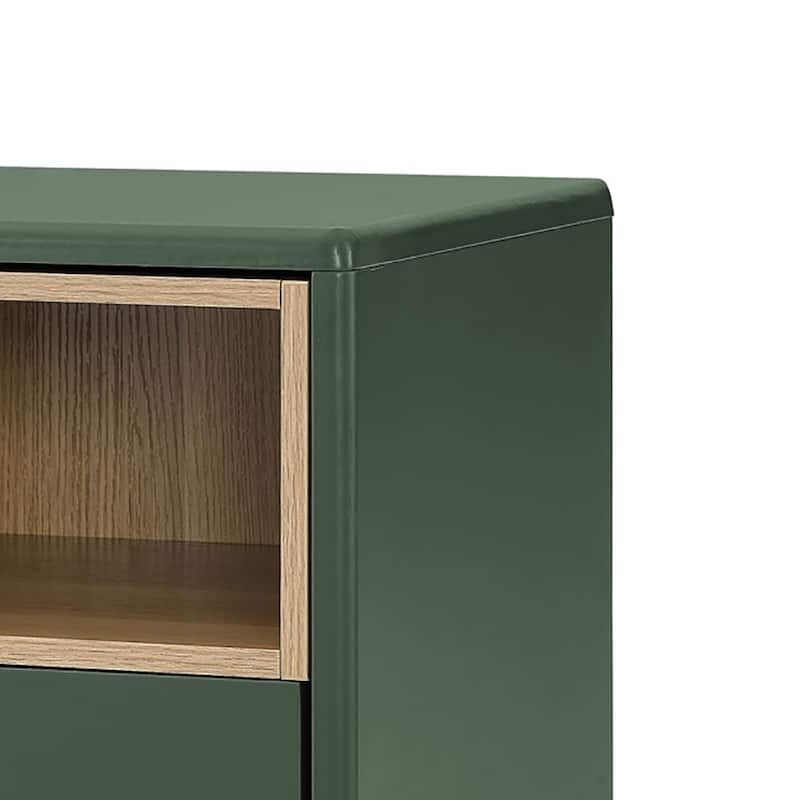 Modern Stylish Freestanding Nightstand with Leather Handle