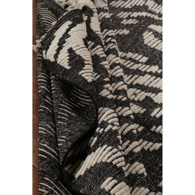 Moroccan Abstract Area Rug Hand-Knotted Wool Carpet - 8'10"x 12'6"