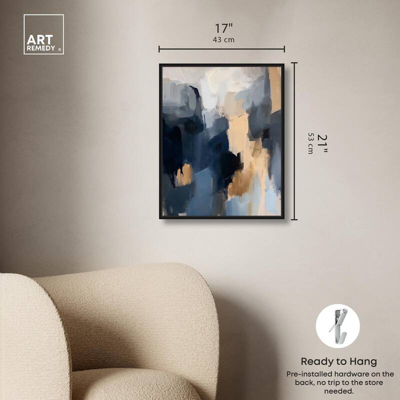 Navy Beige II Canvas by Art Remedy