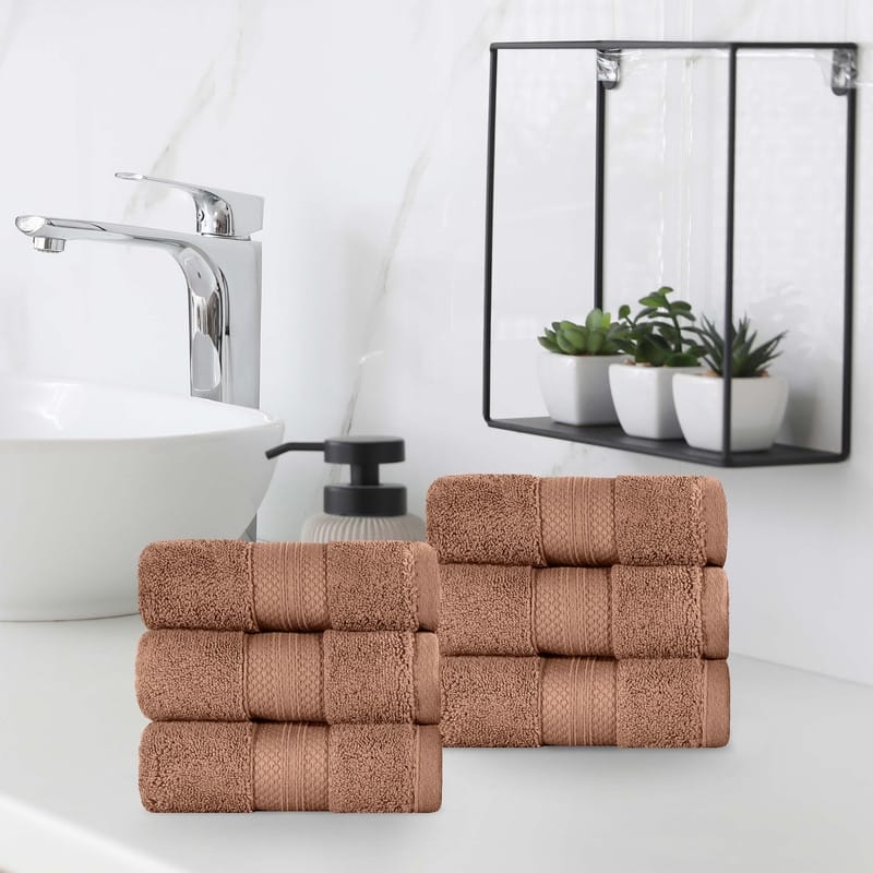 Blue Nile Mills Rio Turkish Cotton Hand Towel, Set of 6 - Taupe