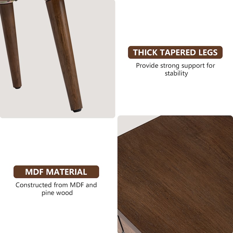 COSIEST Mid-Century Modern Nightstands with Drawer (Set of 2)