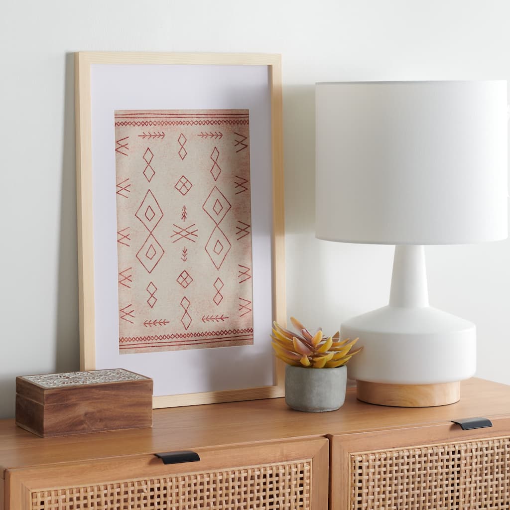 SAFAVIEH Alzira 23-inch Rust/Beige Framed Textile Wall Art
