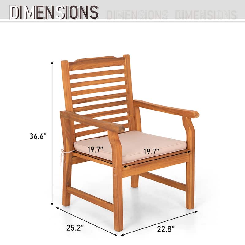 MAISON ARTS Outdoor 7/9-Piece Solid Acacia Wood Dining Set, Expandable Dining Table and 6/8 Wood Dining Chairs