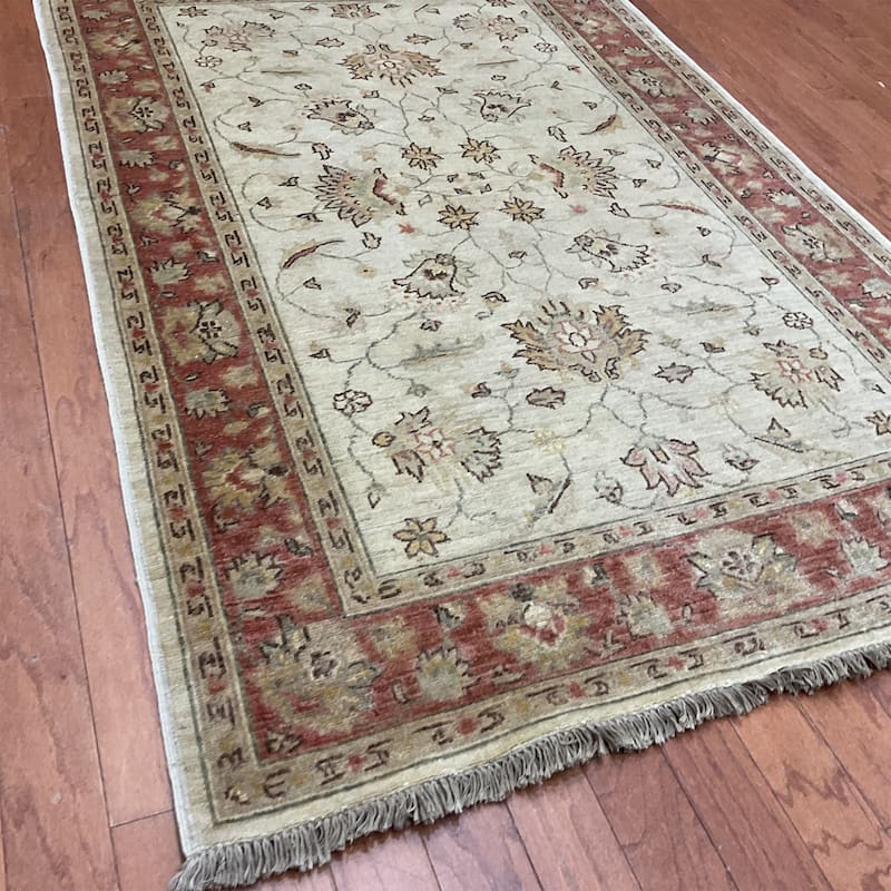 HERAT ORIENTAL Handmade Vegetable Dye Oushak Wool Rug - 3'11" x 5'8"
