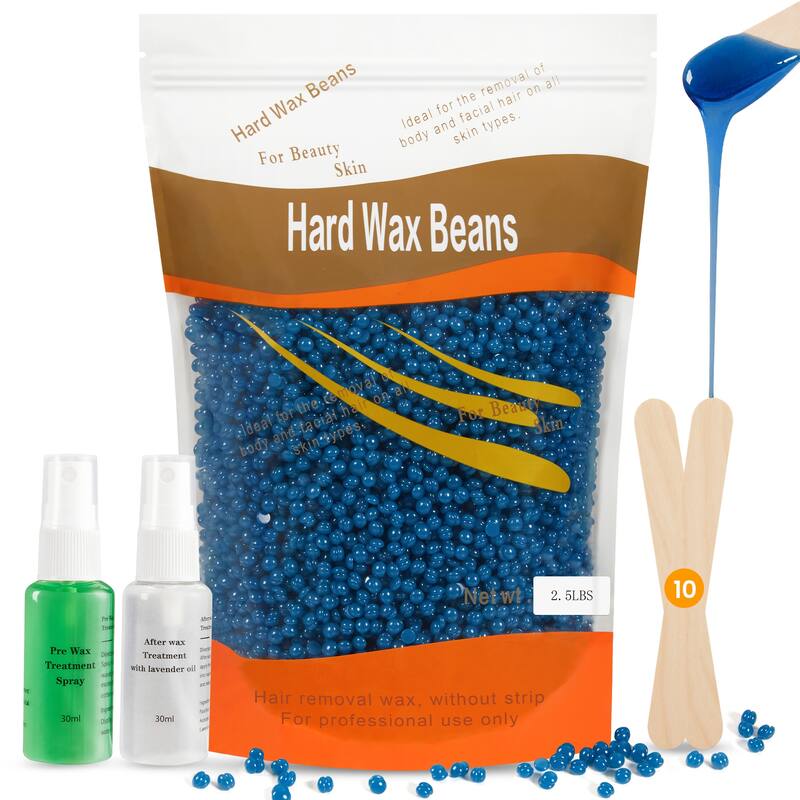 2.5 LBS Hard Wax Beans for Hair Removal - Blue