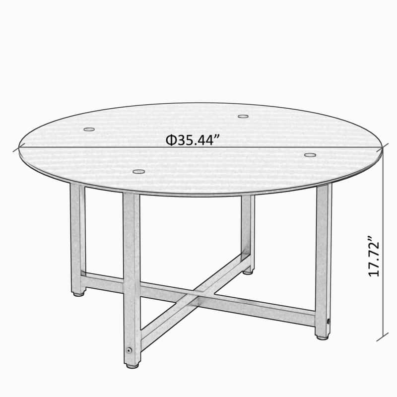 35.5'' Round Black or Transparent Coffee Table