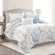 preview thumbnail 6 of 20, Lush Decor Aprile Soft Reversible Oversized Comforter 8 Piece Set Blue/Gray - King