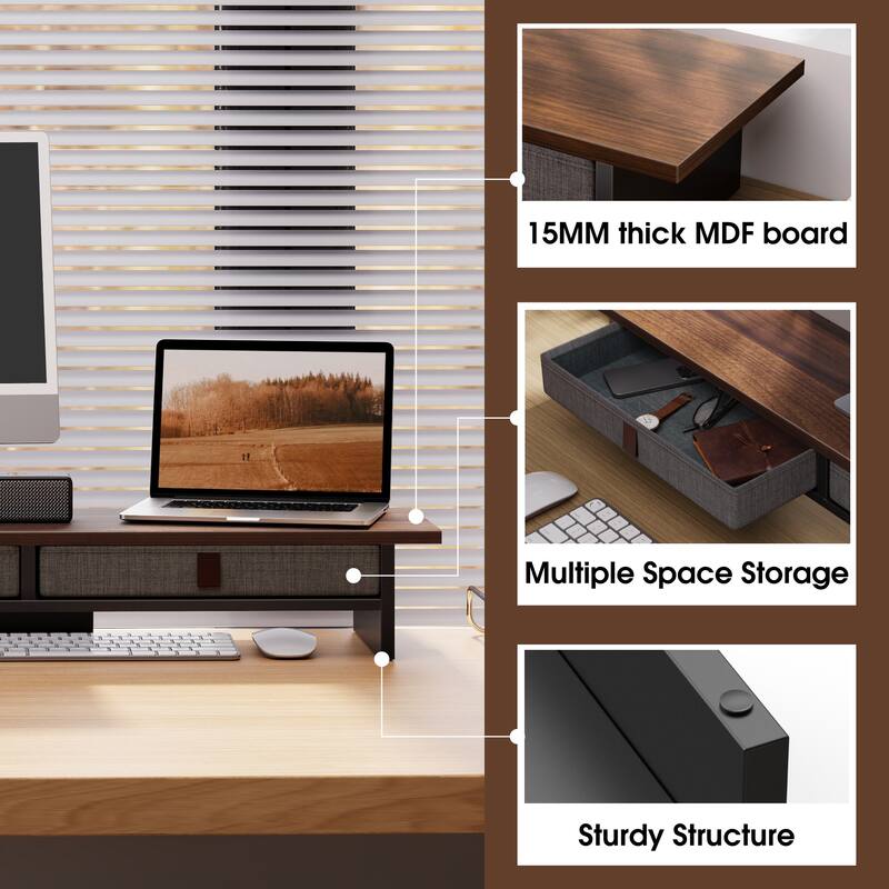 Fenge Dual Monitor Stand, 2 Tiers Monitor Riser for Desk