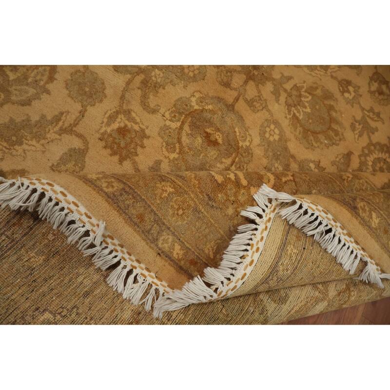 Hand Knotted Oriental 100% Wool Carpet Traditional All-Over Yellow & Gold Peshawar Area Rug - 10' 3'' X 7' 10''