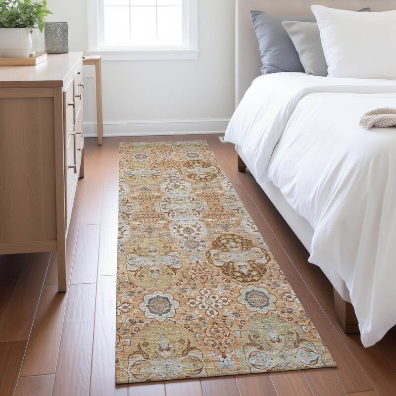 Machine Washable Indoor/ Outdoor Traditional Tracey Chantille Rug