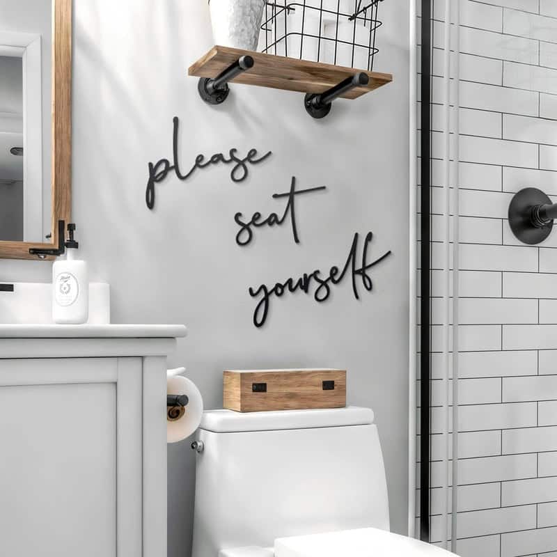 Please Seat Yourself Metal Wall Art - 3-Piece