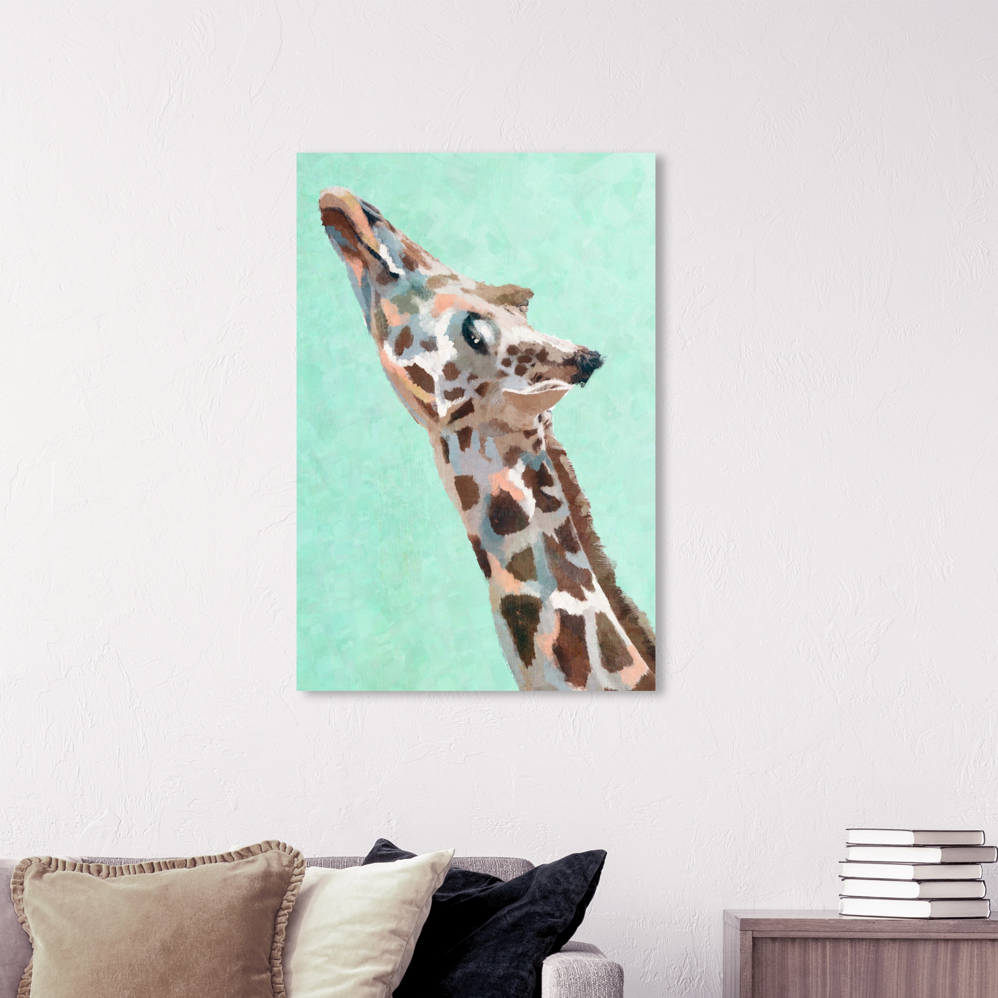 Shop Oliver Gal Colorful Giraffe Animals Wall Art Canvas Print Zoo And Wild Green Brown Overstock 31633028