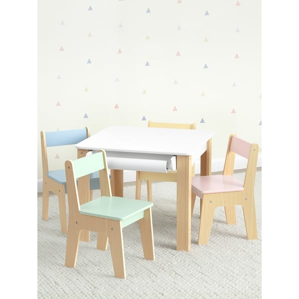 slide 2 of 5, Table and 4 Chair Set with Paper Roll Holder - Greenguard Gold Certified