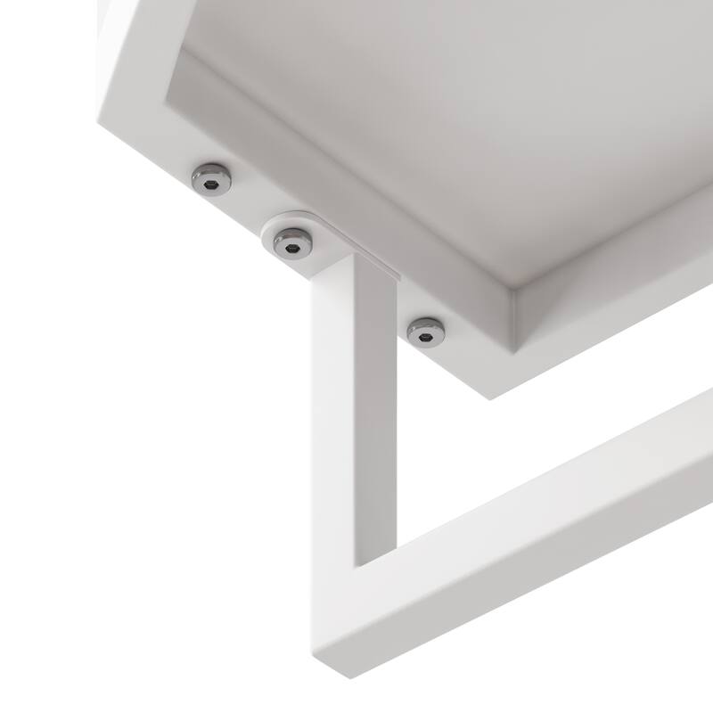 23.62"Modern Arched Glass Double-Door Wardrobe with Shatterproof Non-Glass Mirror-Double-Layer Storage, Open Shelf & Towel Rack