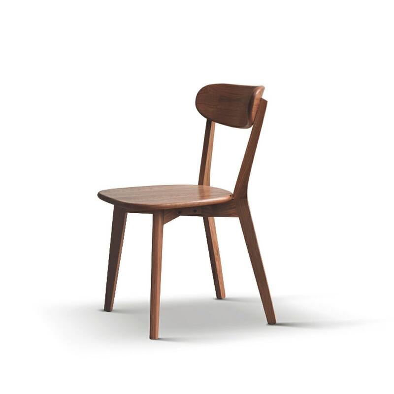 Modern Solid Wood Kitchen Dining Chair with Curved Backrest, Non Slip Feet for Dining Room Kitchen Living Room Bedroom