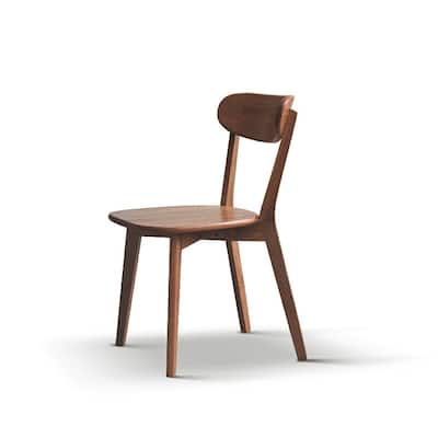 Oak Wood Dining Chair with Comfortable Curved Backrest