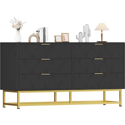 6-Drawer Fabric Dresser with Wood Top – Small Storage Chest & Clothes Organizer