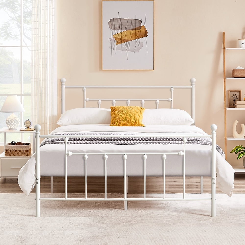 Victorian Platform Bed Frame With Headboard and Footboard Twin/Full/Queen Size Beds