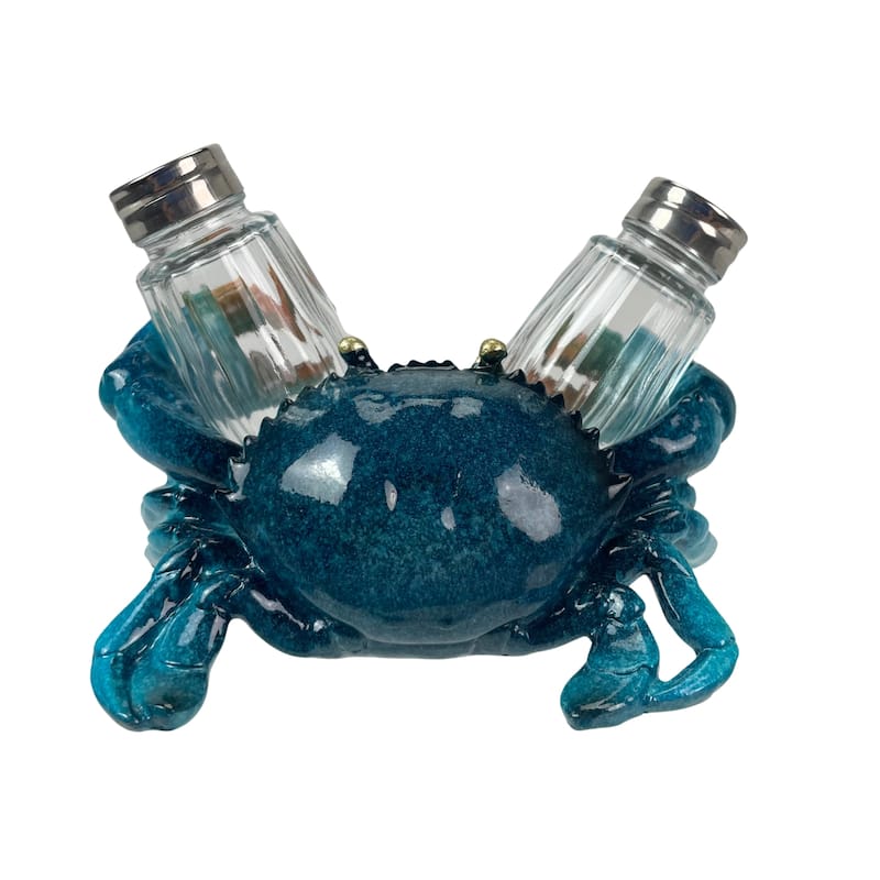 Blue Crab Salt And Pepper Set Whimsical Coastal Kitchen Decor For - 4 X 6.25 X 4 inches
