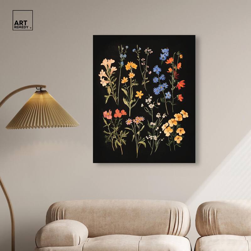 Darkling Daisies II Canvas by Art Remedy, Gallery Wrapped
