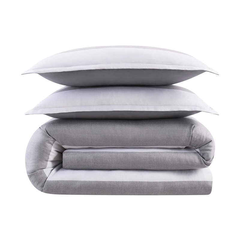Serta Simply Clean Billy Textured Stripe Antimicrobial Comforter Set