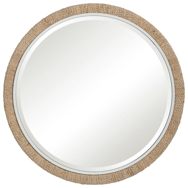 slide 1 of 1, Braided Rope Framed Wall Mirror - 39.75"