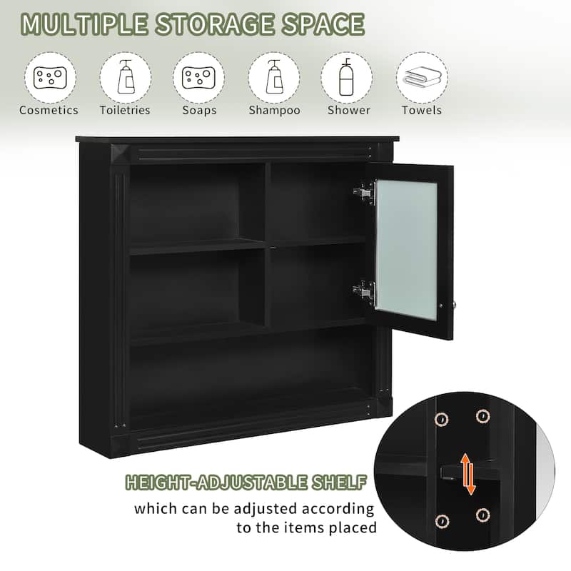 Roomfitters 32" Wall Cabinet with Mirror, Medicine Cabinet with 4 Shelves and Adjustable Storage, Over Toilet Organizer
