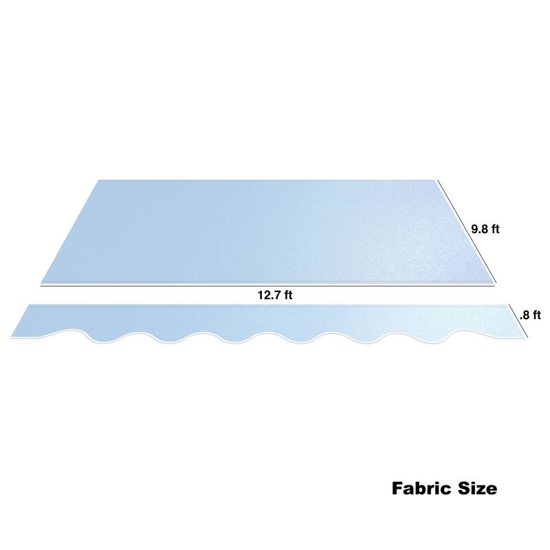 ALEKO Fabric Replacement for 13 x 10 feet Retractable Patio Awning Silver Gray