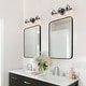 preview thumbnail 25 of 25, Olia Modern Black 3-Light Bathroom Vanity Light Minimal Globe Glass Wall Sconce