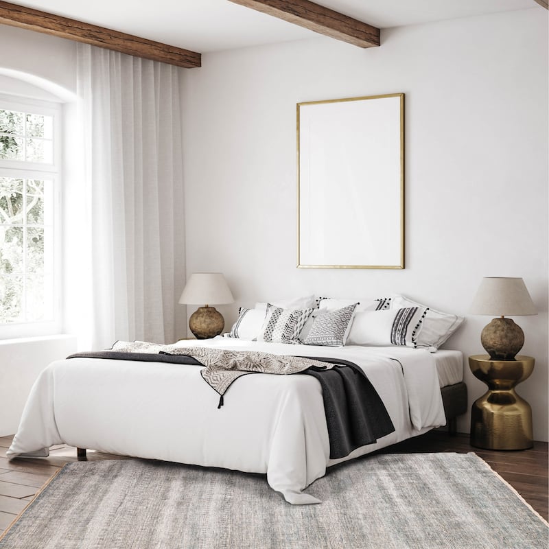 ECARPETGALLERY Hand-knotted Finest Silk Shadow Aqua Silk, Wool Rug - 8'0 x 10'3