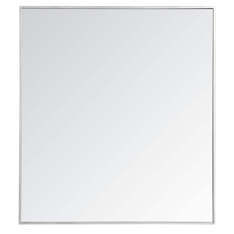 Elegant Lighting Eternity 40" x 36" Rectangular Beveled Metal Framed - Silver