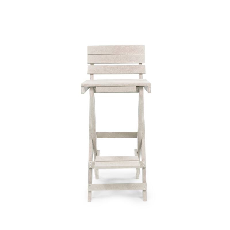 Key West Fully Assembled All-Weather Recycled HDPE Outdoor Folding Bar Stool