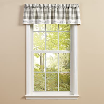 Park Designs Buffalo Check Home Lined Dove Valance 60" x 14" - 60" X 14"