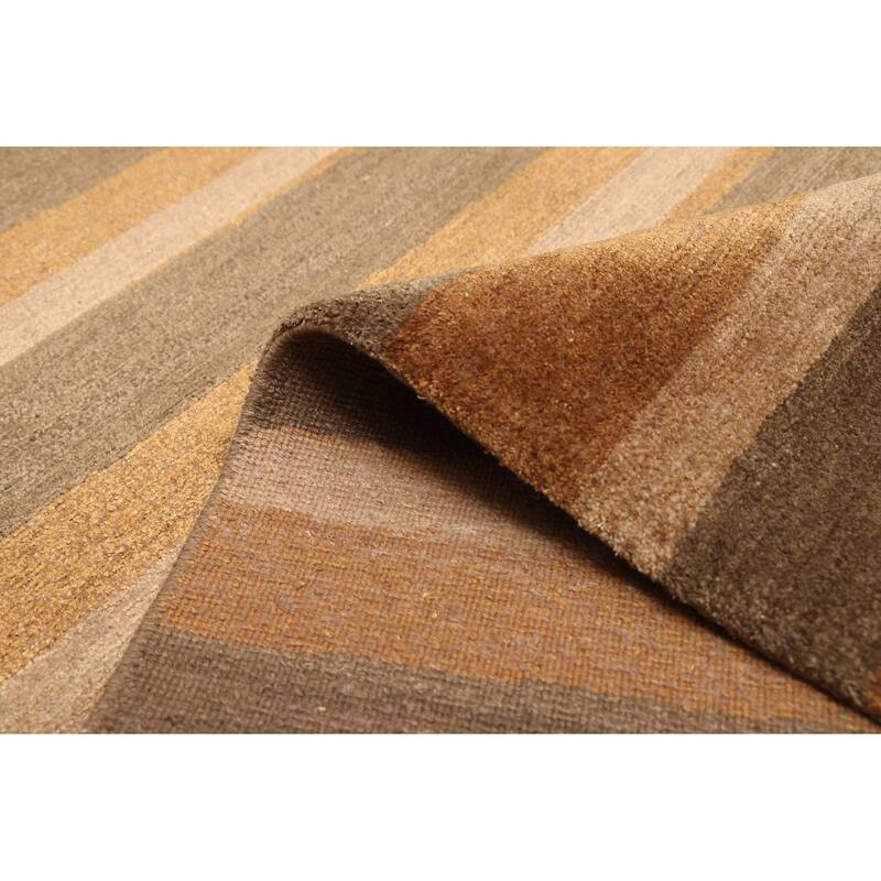 ECARPETGALLERY Hand-knotted Opulence Brown Wool Rug - 8'2 x 9'11