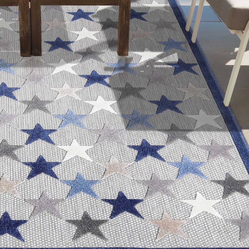 Superior Whimsical Stars Modern Indoor Outdoor Area Rug