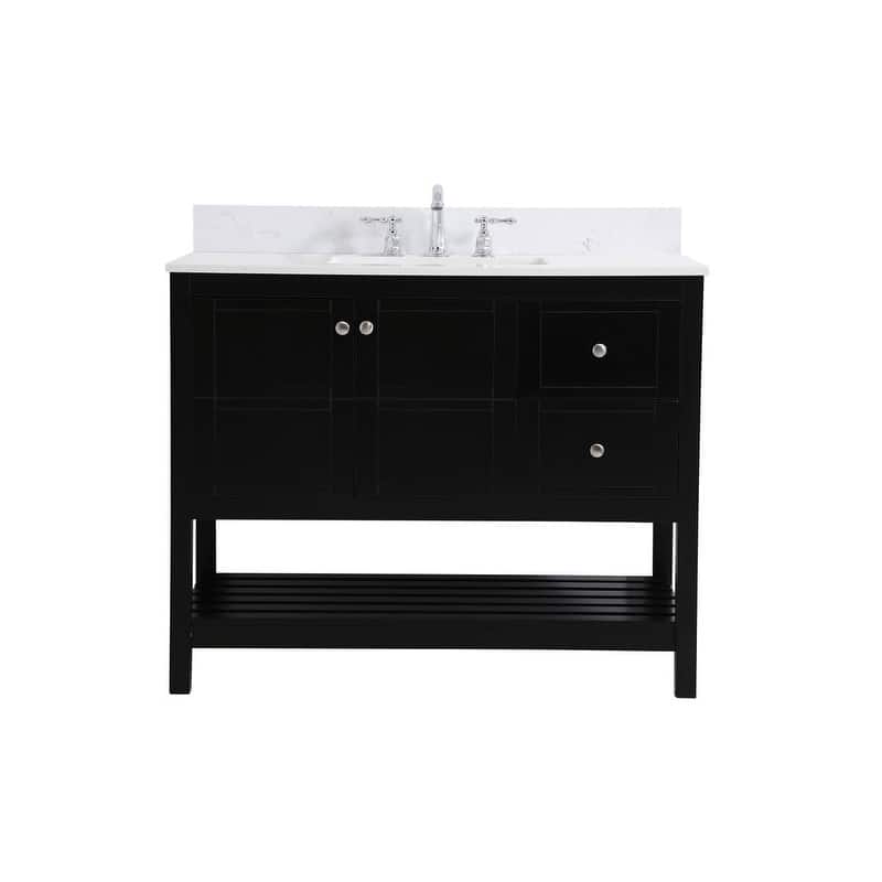 Elegant Lighting VF16442-BS Theo 42" Free Standing Single Basin Vanity - Black