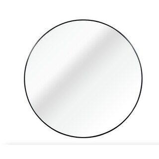 Black 39 Inch Metal Round Bathroom Mirror Bathroom Vanity Mirror - Bed ...